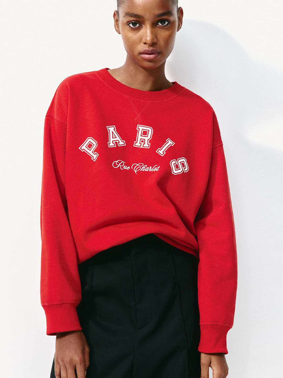 

H&M Relaxed Fit Sweatshirt, Red