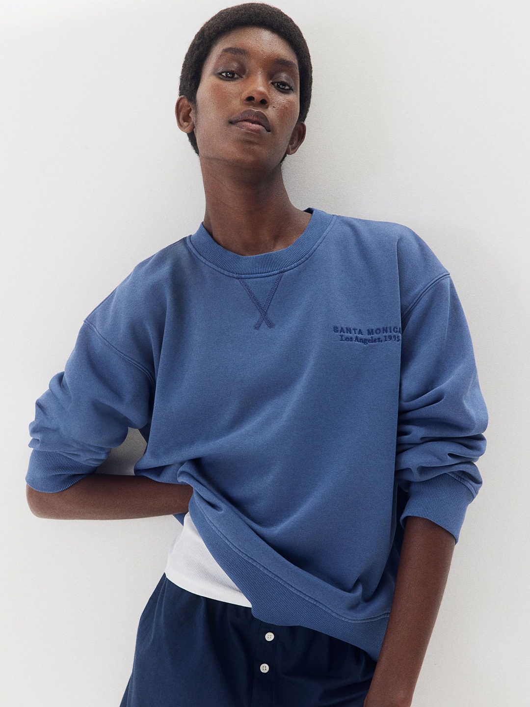 

H&M Crew-Neck Sweatshirt, Blue