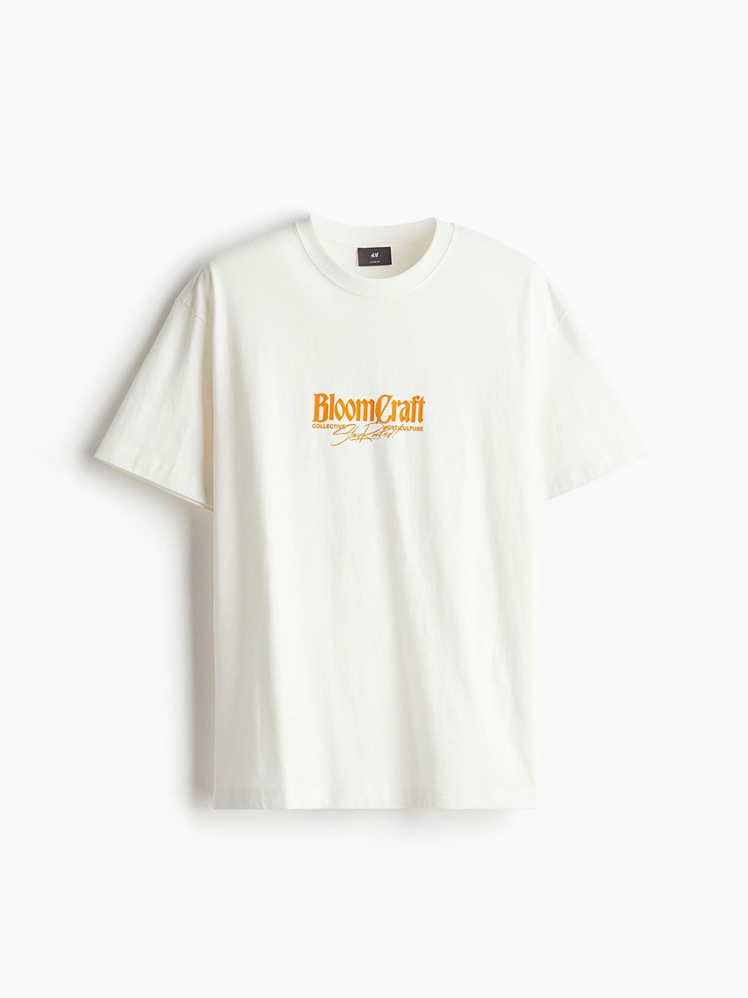 

H&M Men Loose Fit Printed T-shirt, White