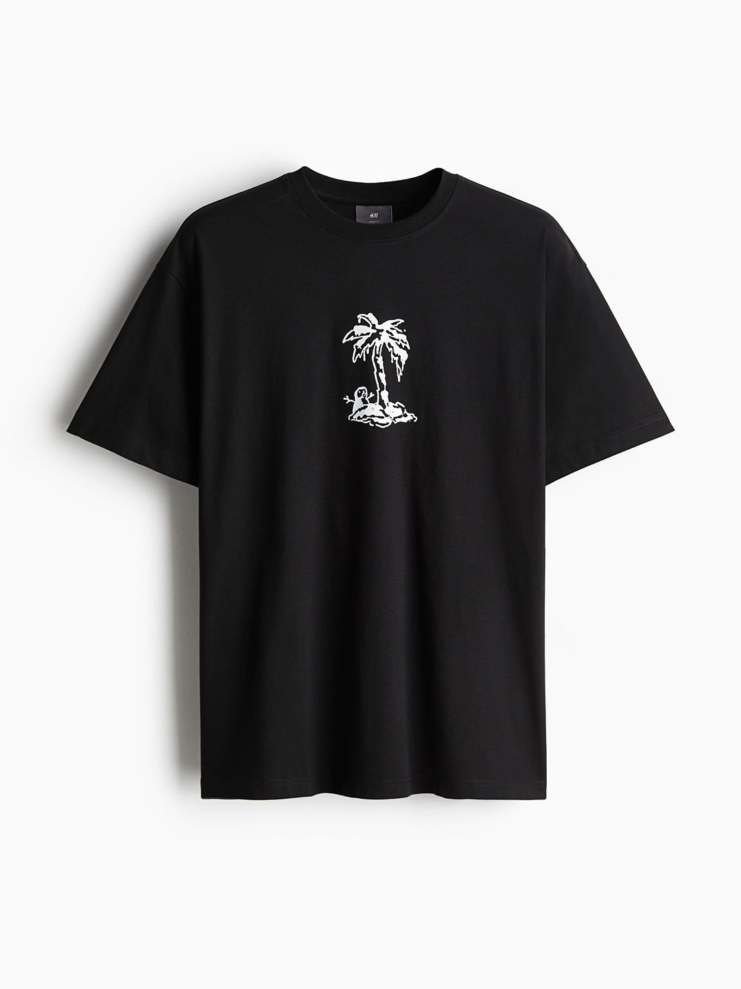 

H&M Men Loose Fit Printed T-shirt, Black