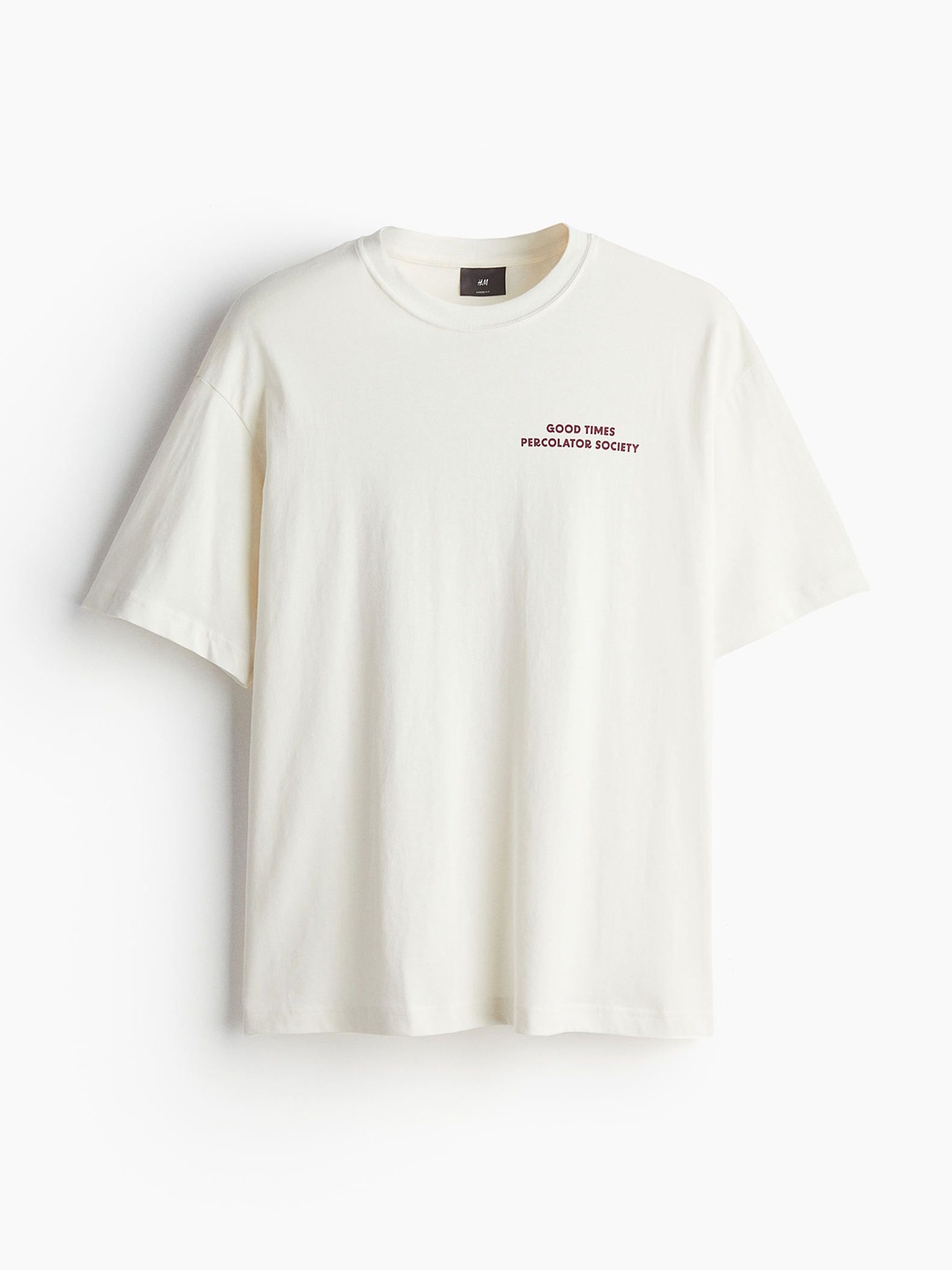 

H&M Men Loose Fit Printed T-shirt, White