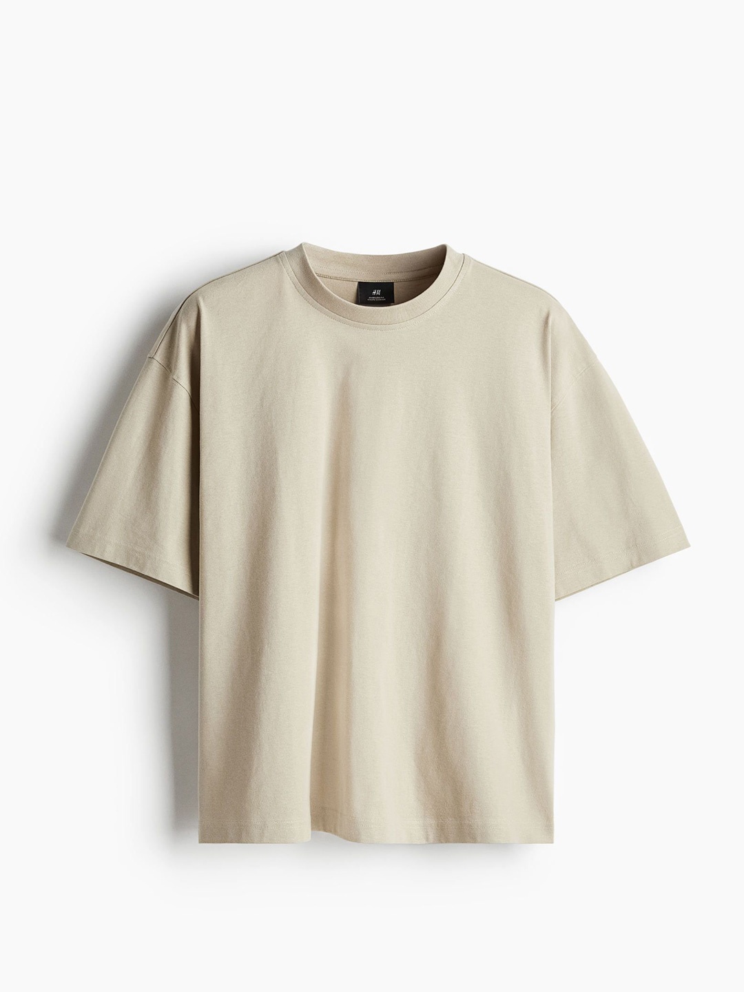 

H&M Men Oversized Fit Cotton T-shirt, Beige