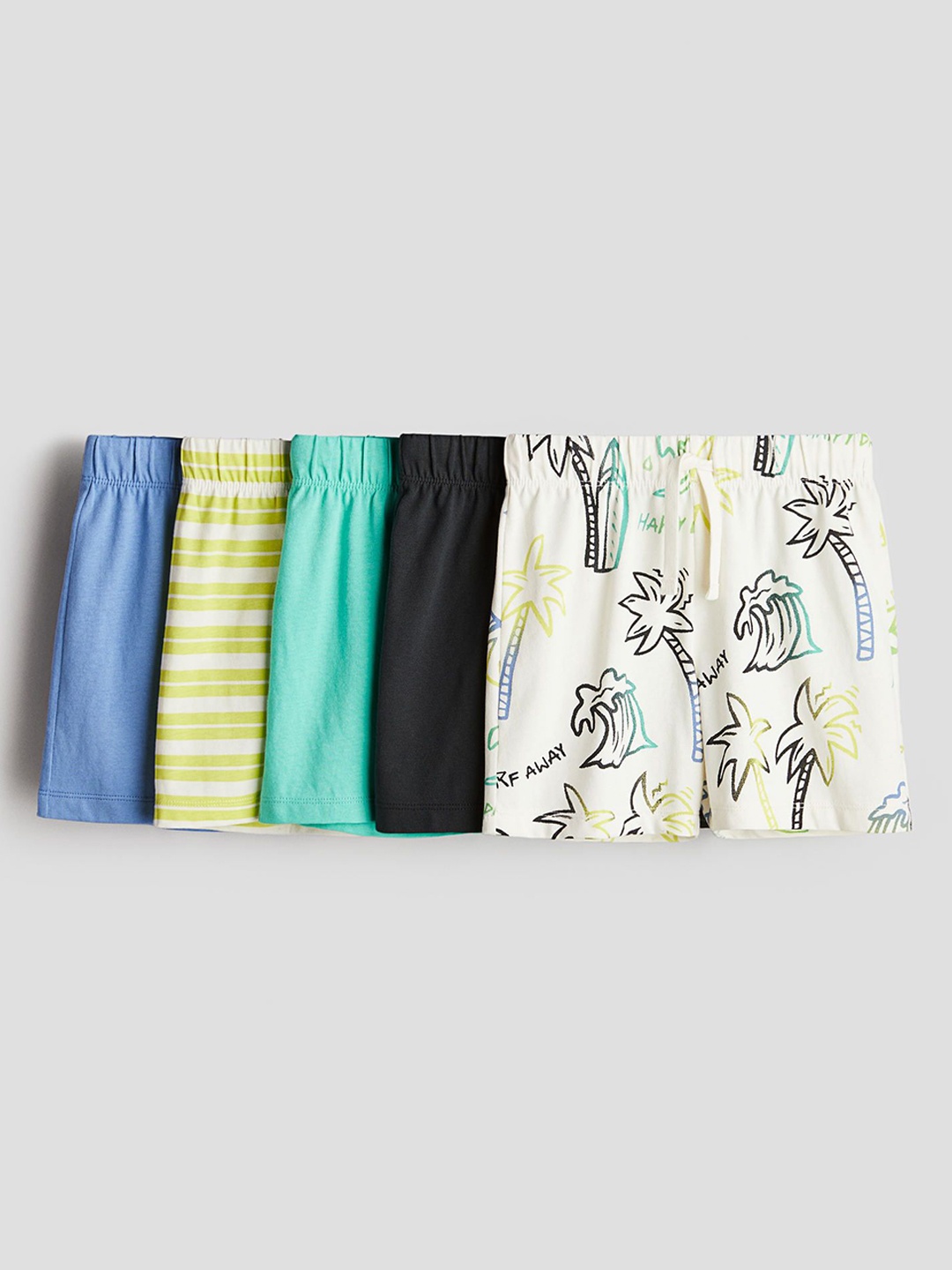 

H&M Boys 5-Pack Pull-On Shorts, White