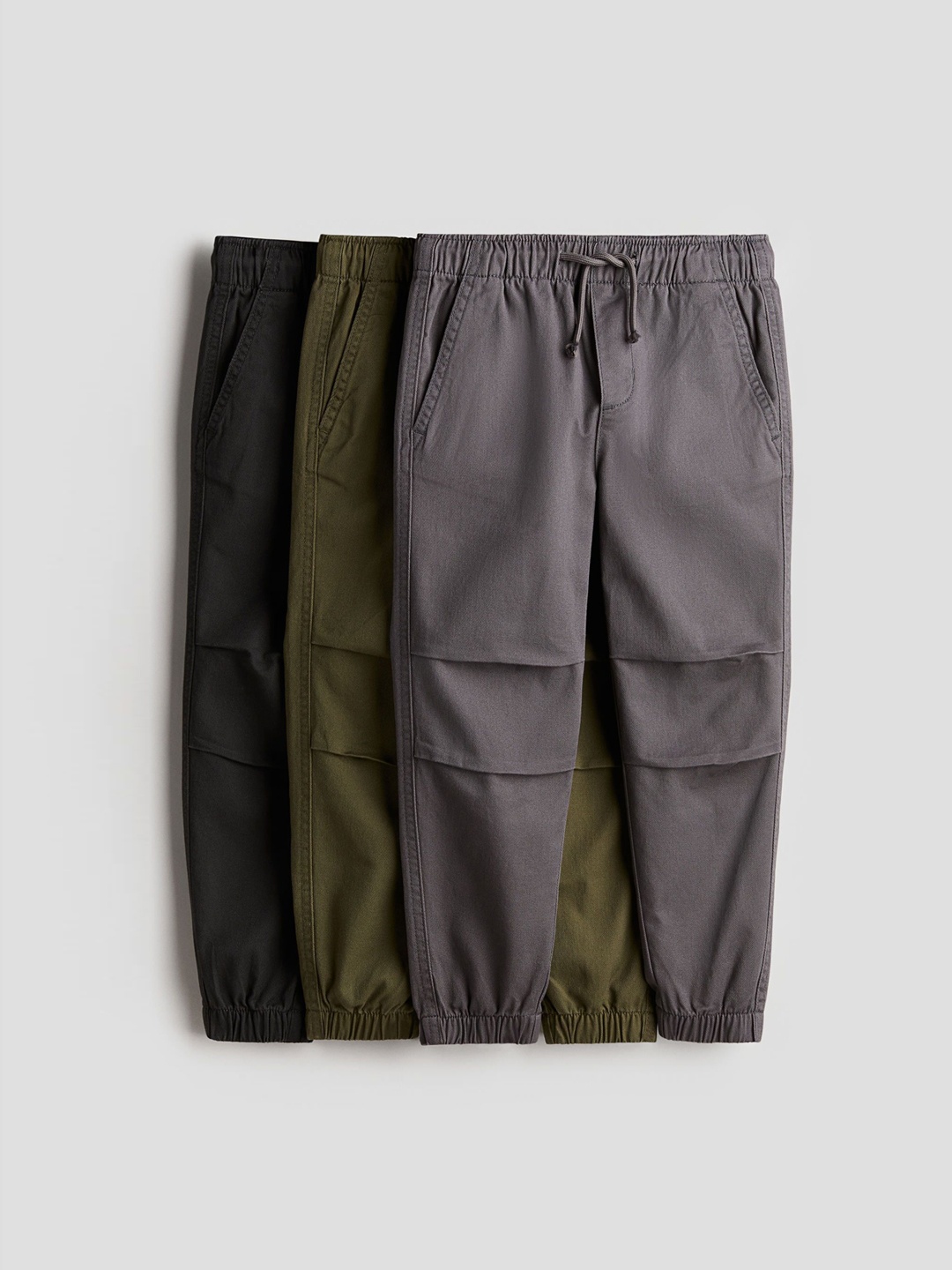

H&M Boys 3-Pack Cotton Joggers, Black