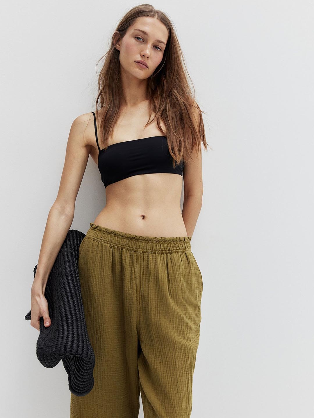 

H&M Paper Bag Trousers, Green