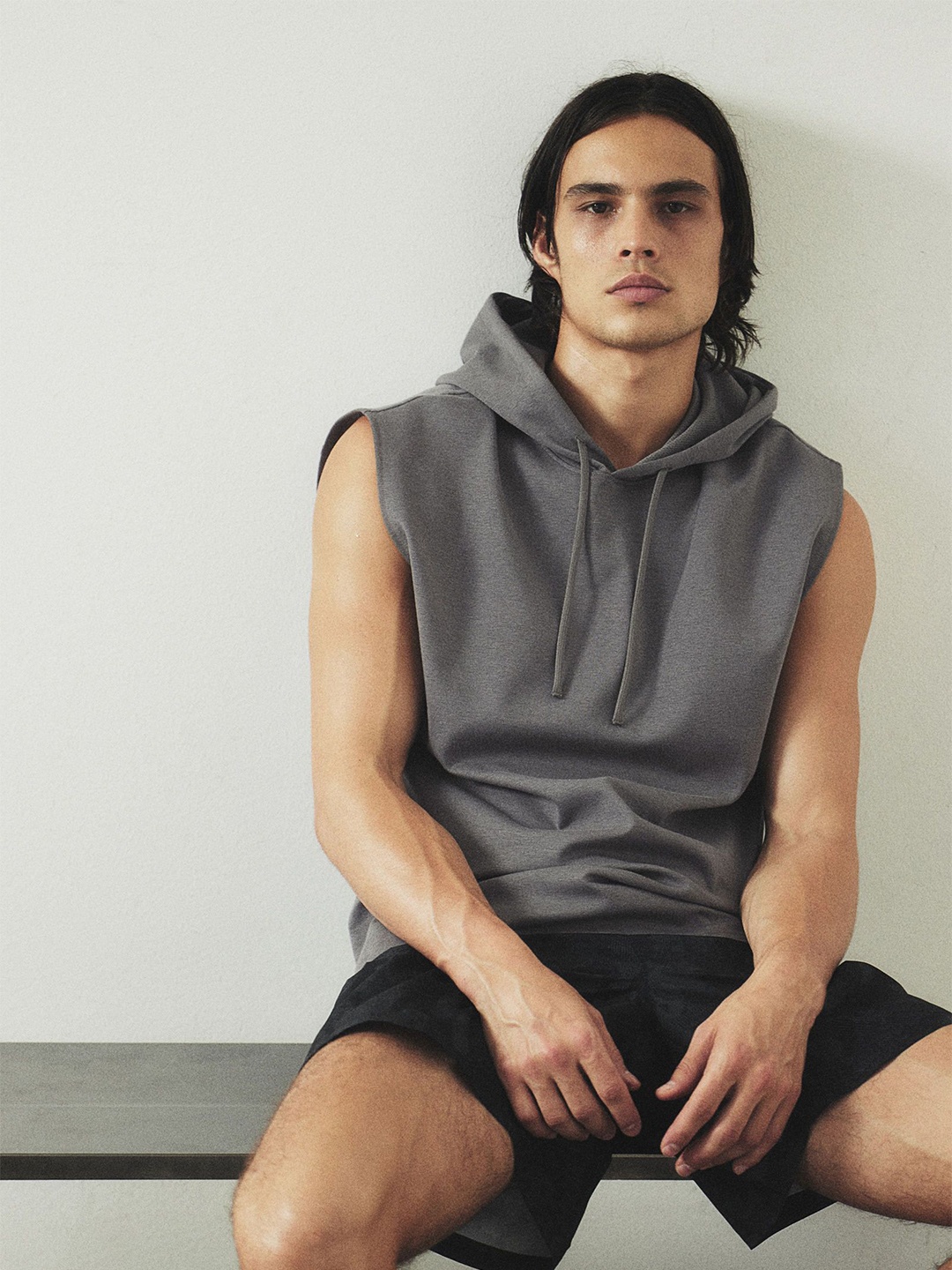 

H&M Drymove Sleeveless Sports Hoodie, Grey