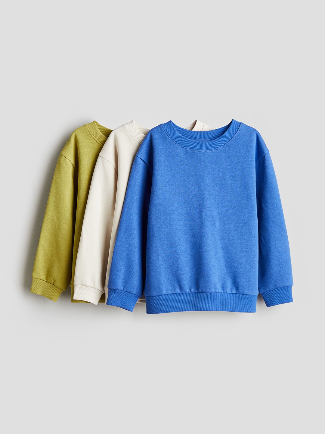 

H&M Boys Solid Pack Of 3 Sweatshirts, Blue