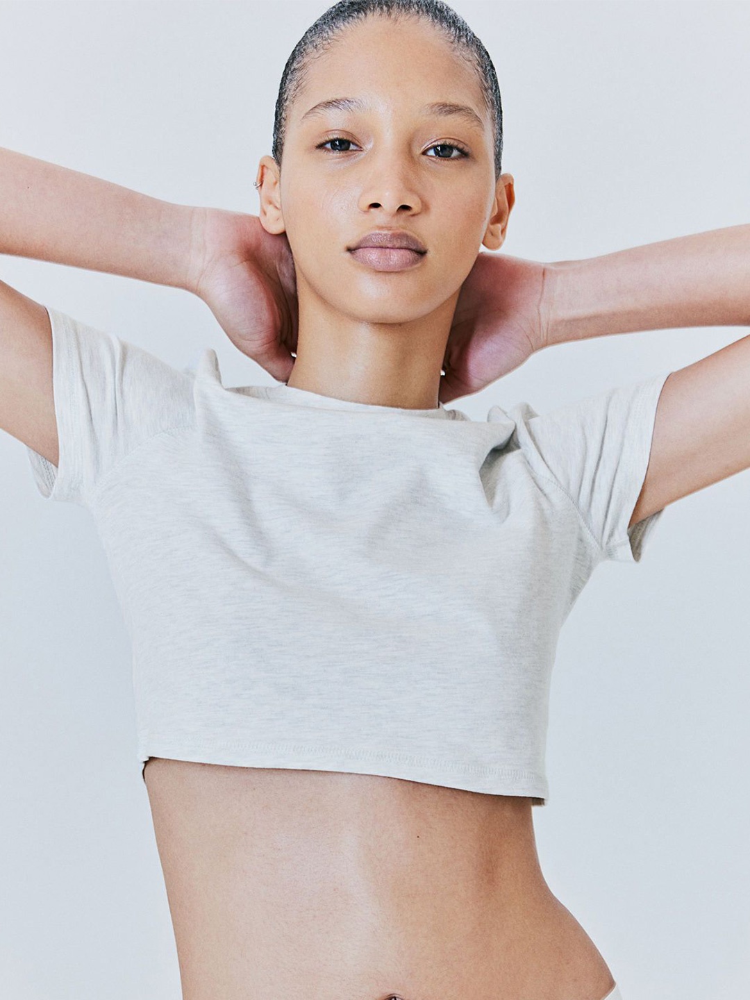 

H&M Cropped Tshirts, Grey