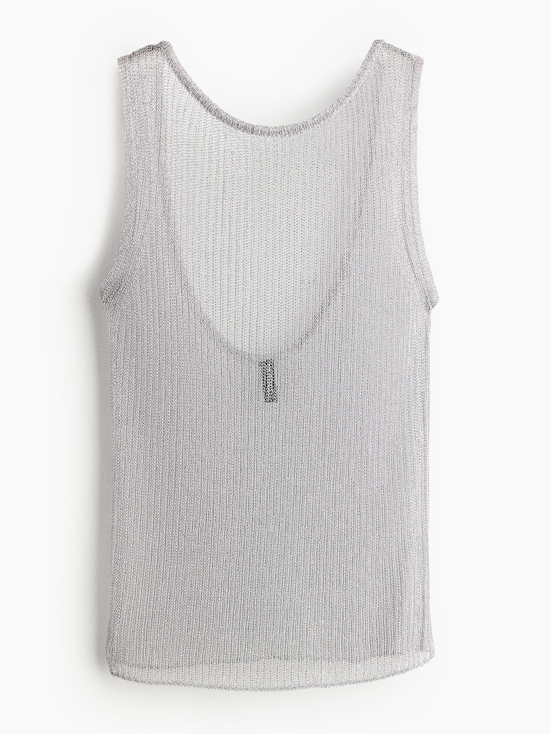 

H&M Shimmering Low-Back Vest Top, Silver