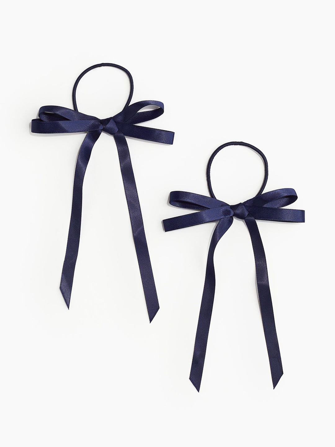 

H&M 2-Pack Women Bow-Detail Hair Elastics, Blue