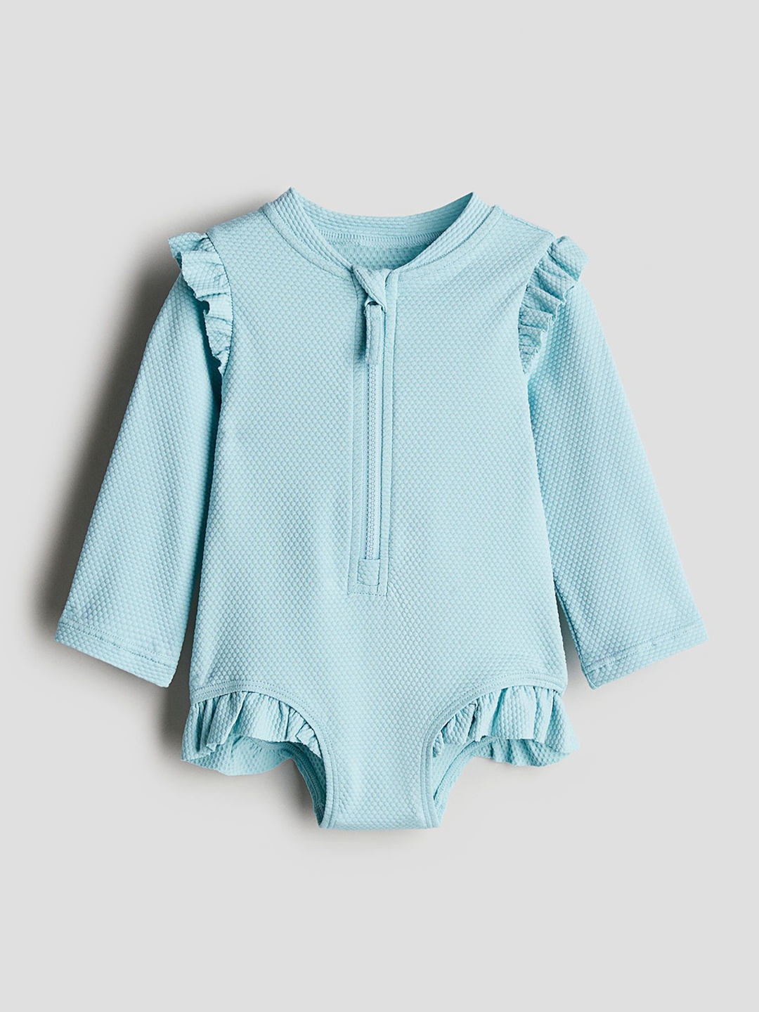 

H&M Infant Girls Long-Sleeved Swimsuit, Turquoise blue