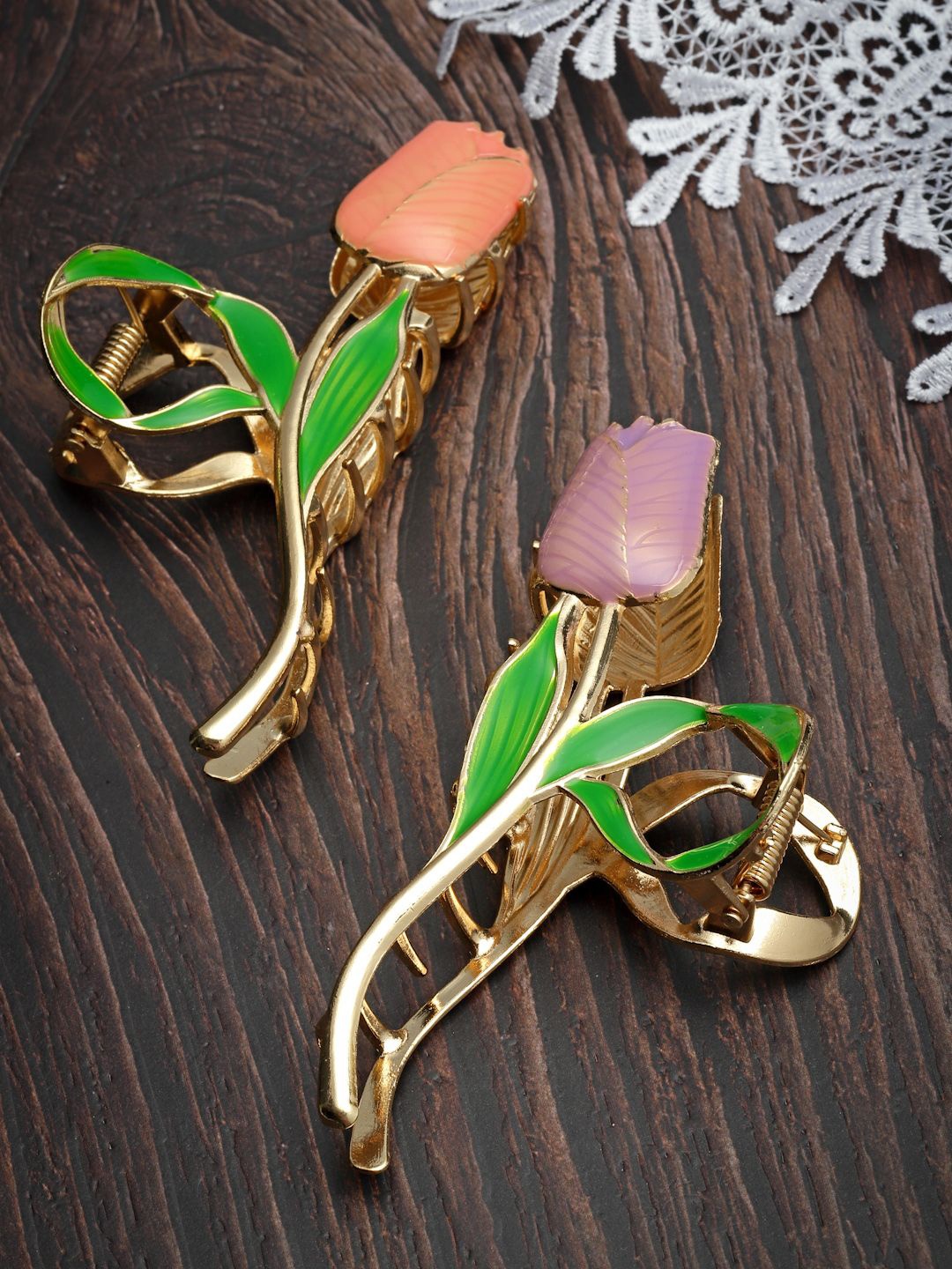 

VOGUE HAIR ACCESSORIES Girls Set of 2 Claw Clip, Gold