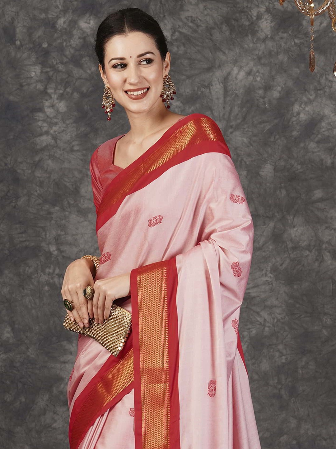 

KALINI Woven Design Zari Pure Silk Ikat Saree, Pink