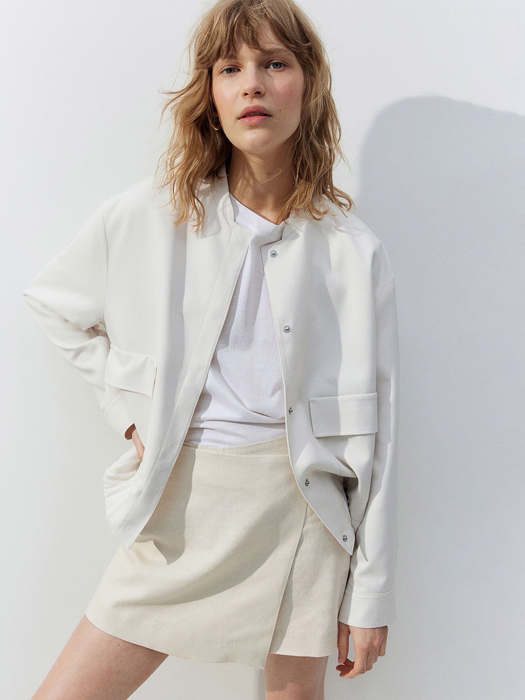 

H&M Wrap Over Mini Skort, Beige