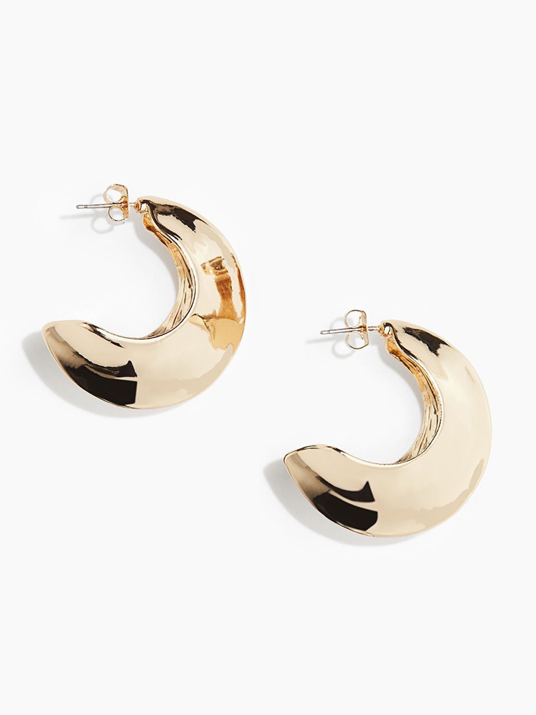 

H&M Point-Edge Hoop Earrings, Gold