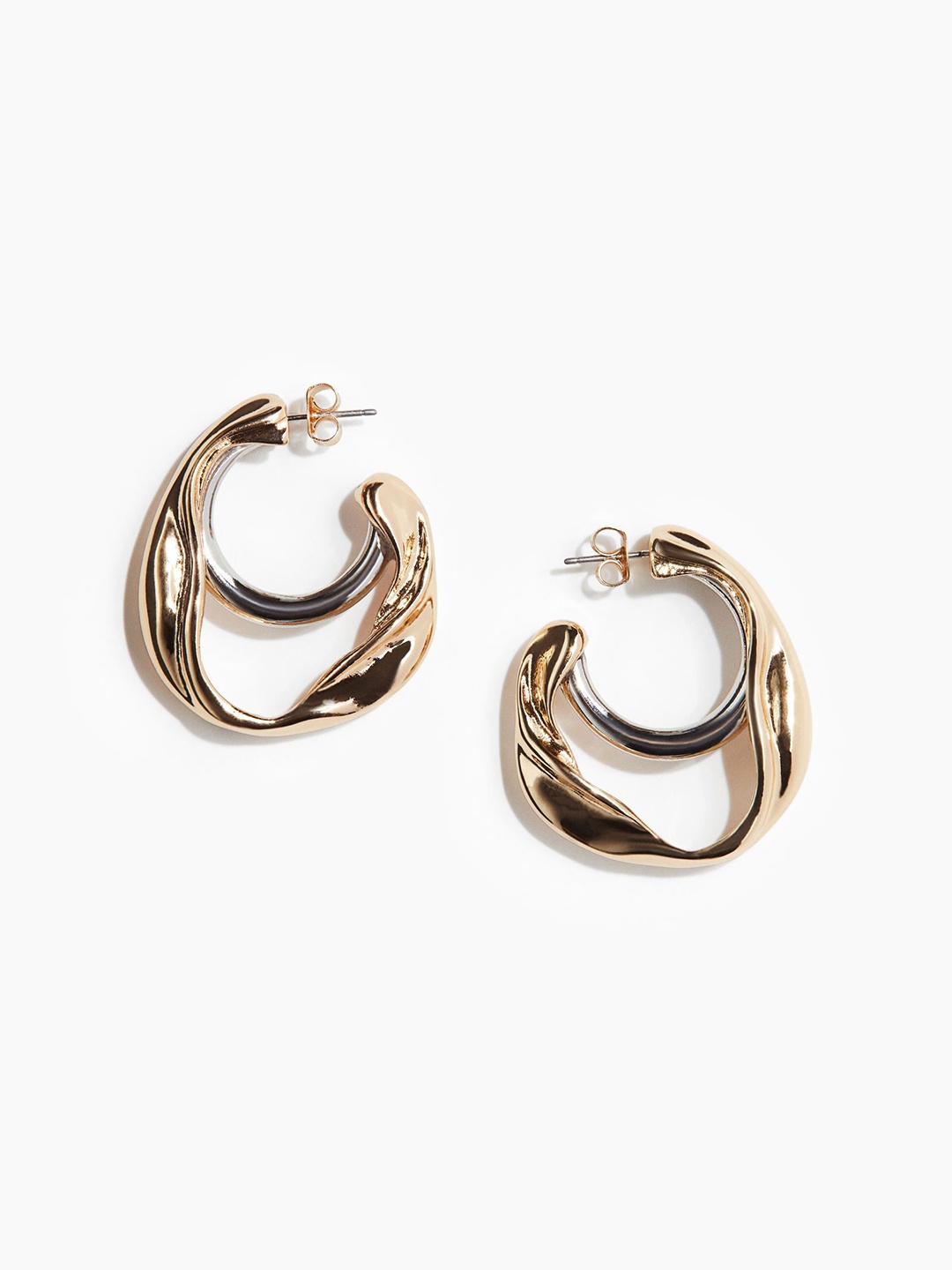 

H&M Two-Toned Hoop Earrings, Gold