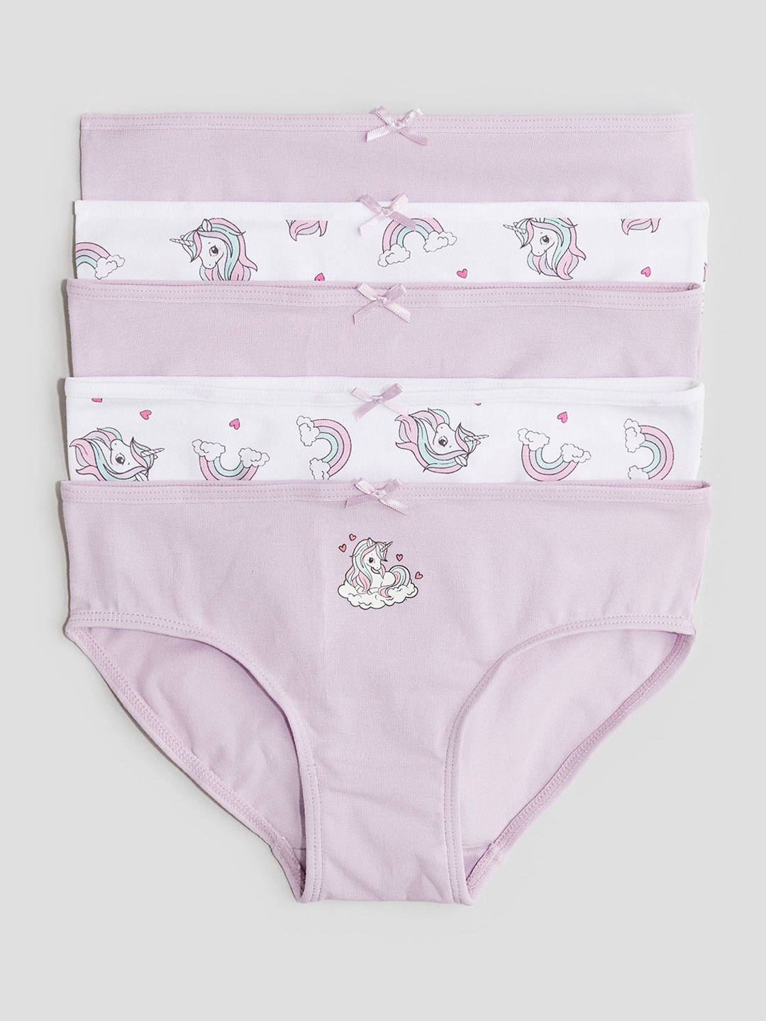 

H&M Girls Pack of 5 Cotton Briefs, Purple