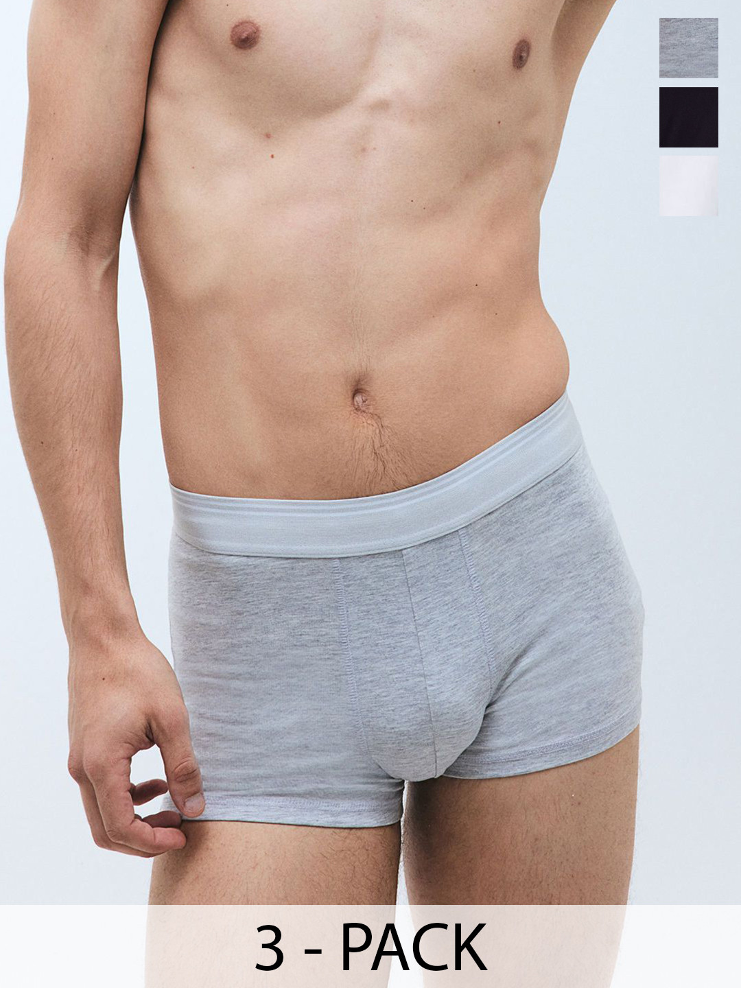 

H&M Men Pack Of 3 Extra Life Short Trunks 1249840001, Blue
