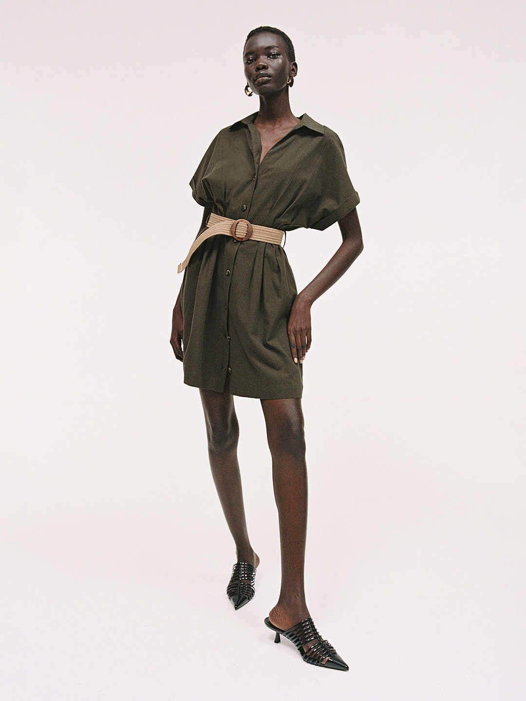 

H&M Belted Shirt Dresses, Green