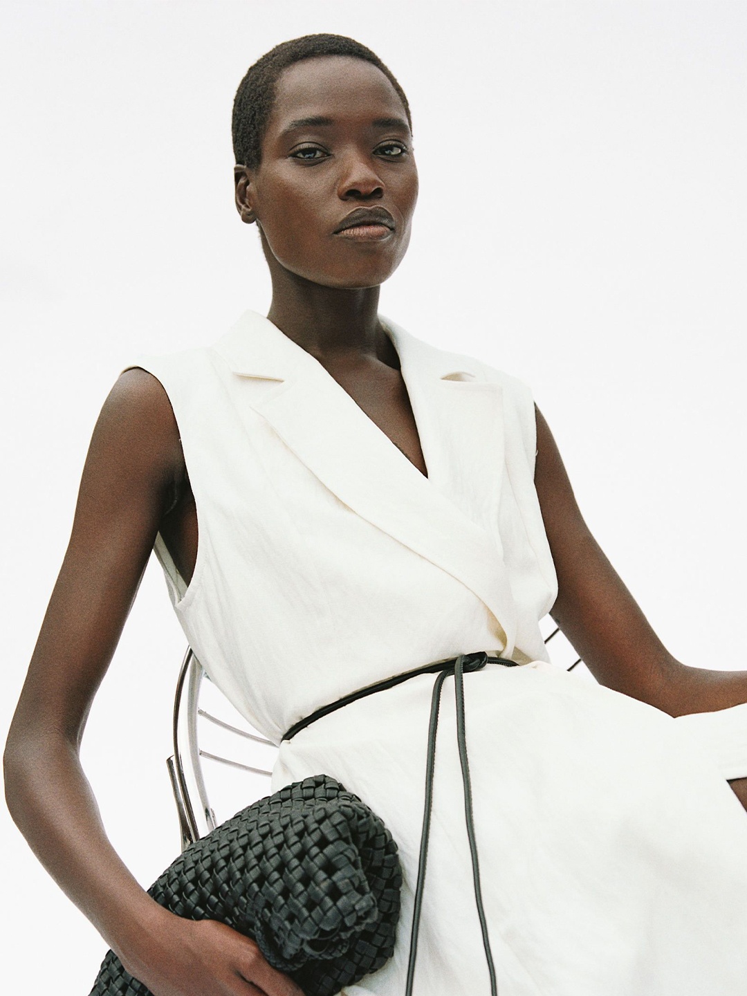 

H&M Women Tie-Belt Blazer Dresses, White