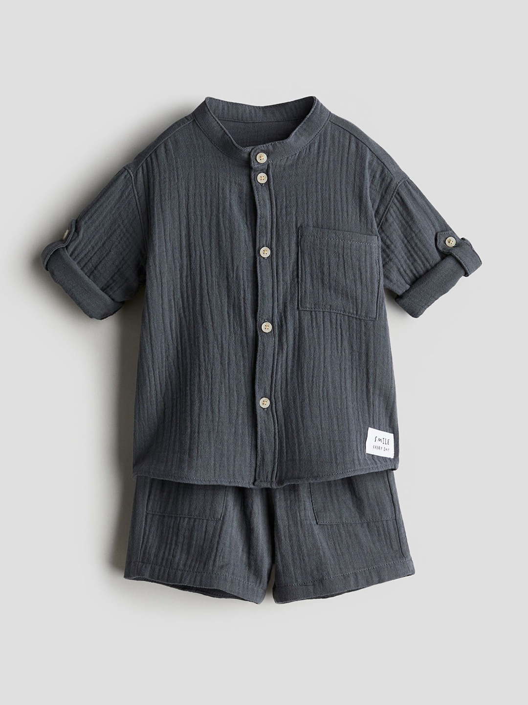 

H&M 2-Piece Cotton Muslin Set, Grey