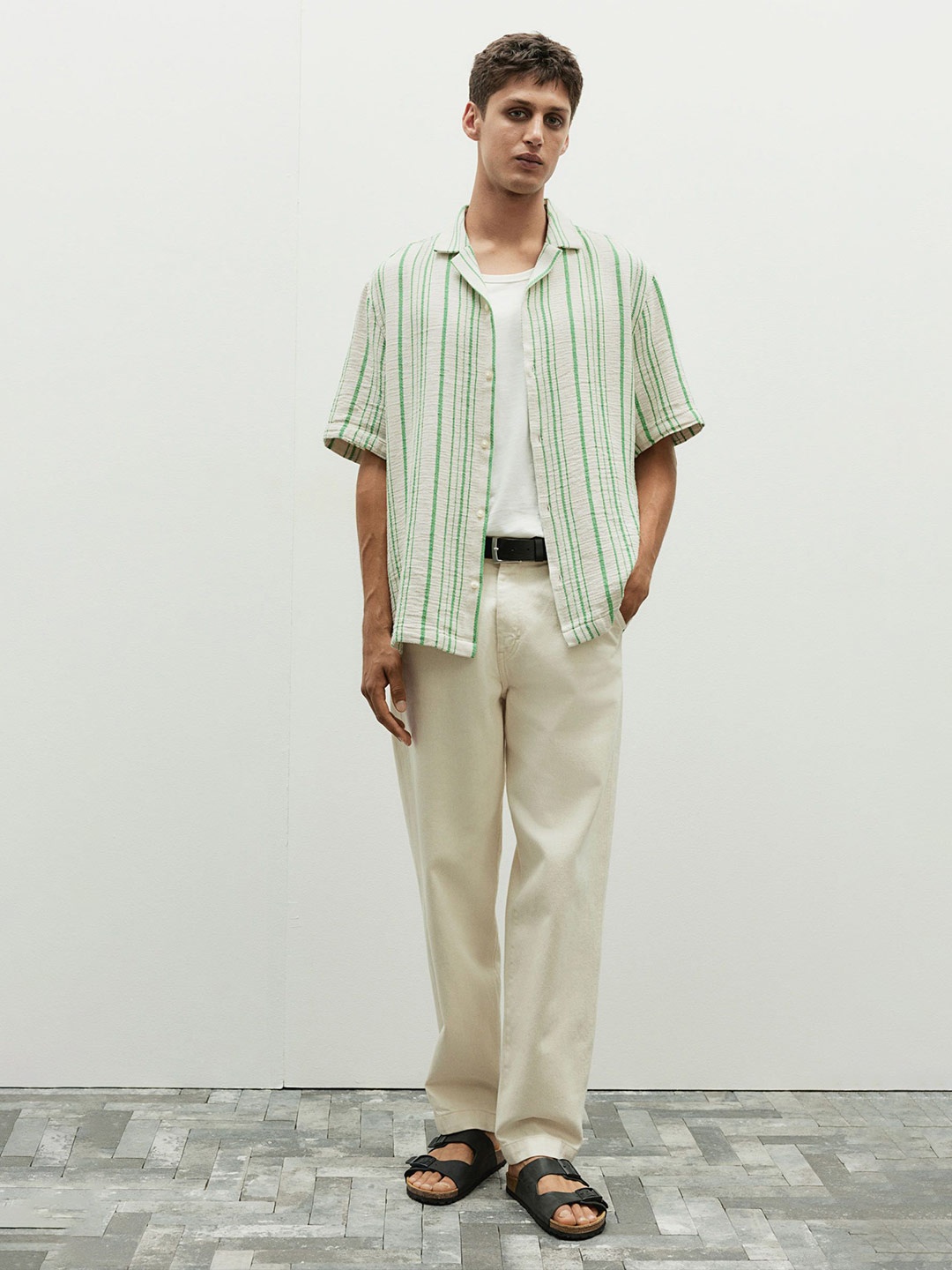 

H&M Men Regular Fit Resort Shirt, Green