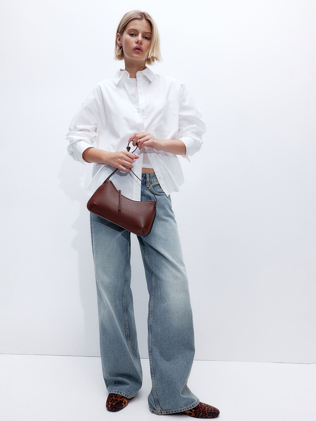 

H&M Oversized Cotton Shirt, White