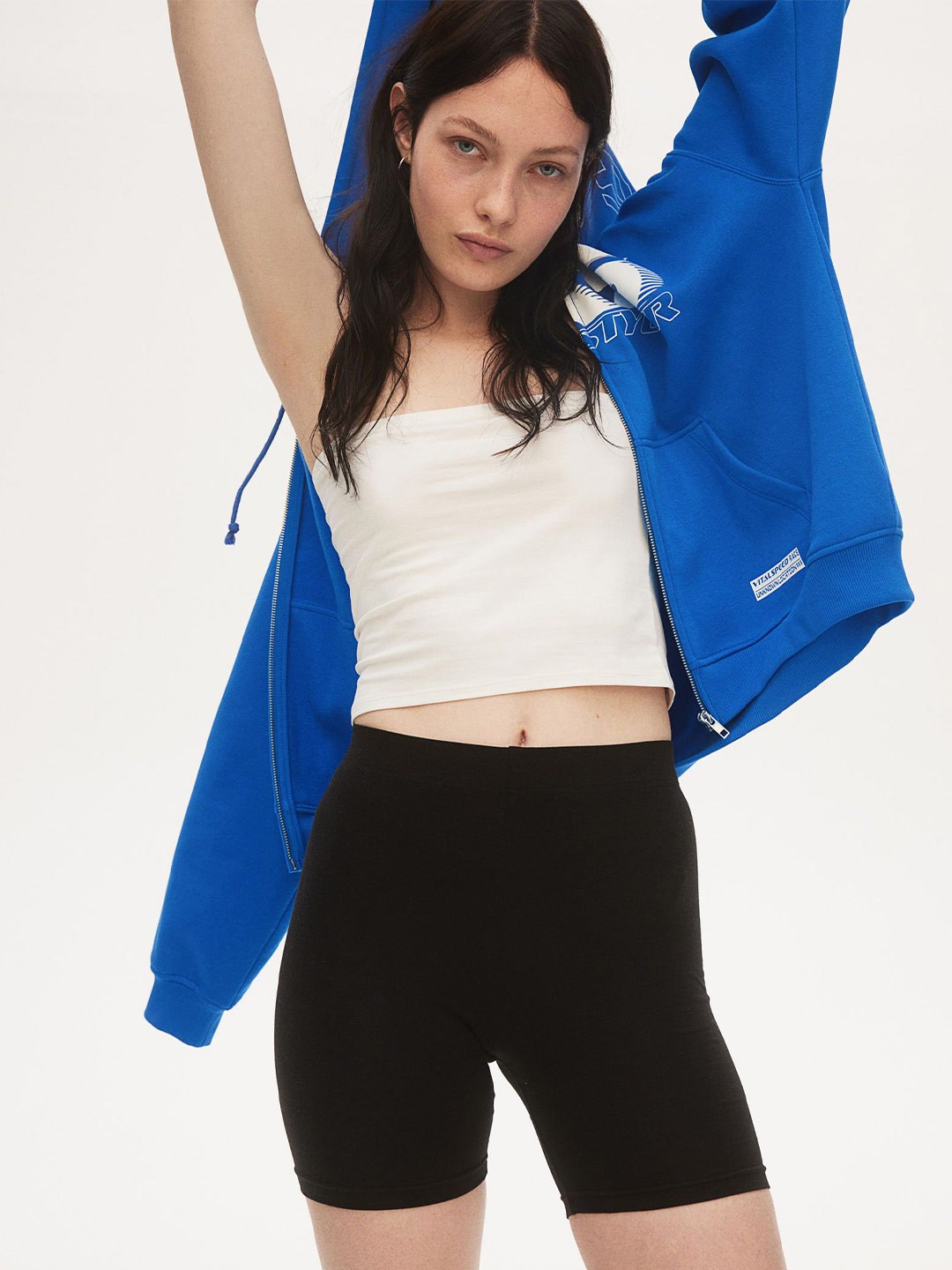 

H&M Oversized Zip-Through Hoodie, Blue
