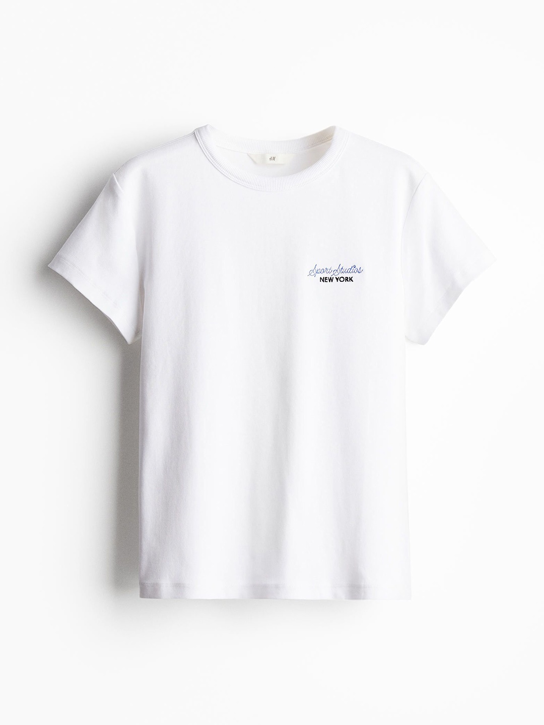 

H&M Fitted Cotton T-Shirt, White