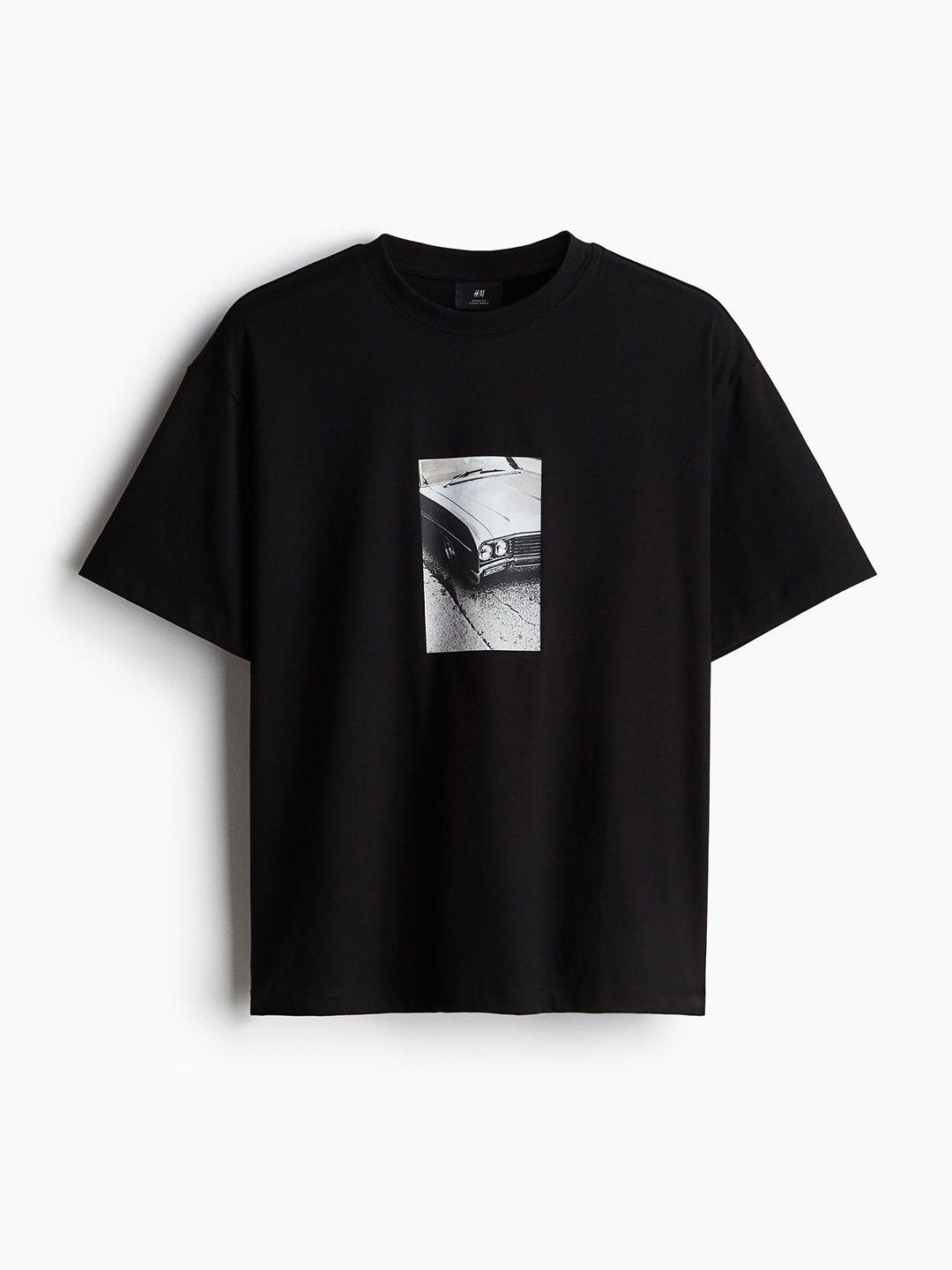

H&M Loose Fit Printed T-shirt, Black