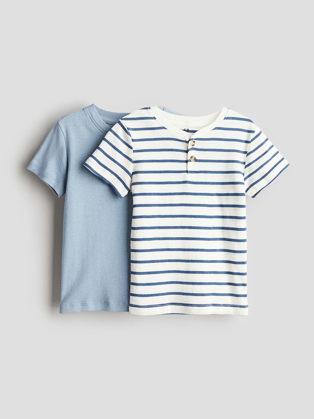 

H&M Boys 2-Pack Henley T-shirts, Blue