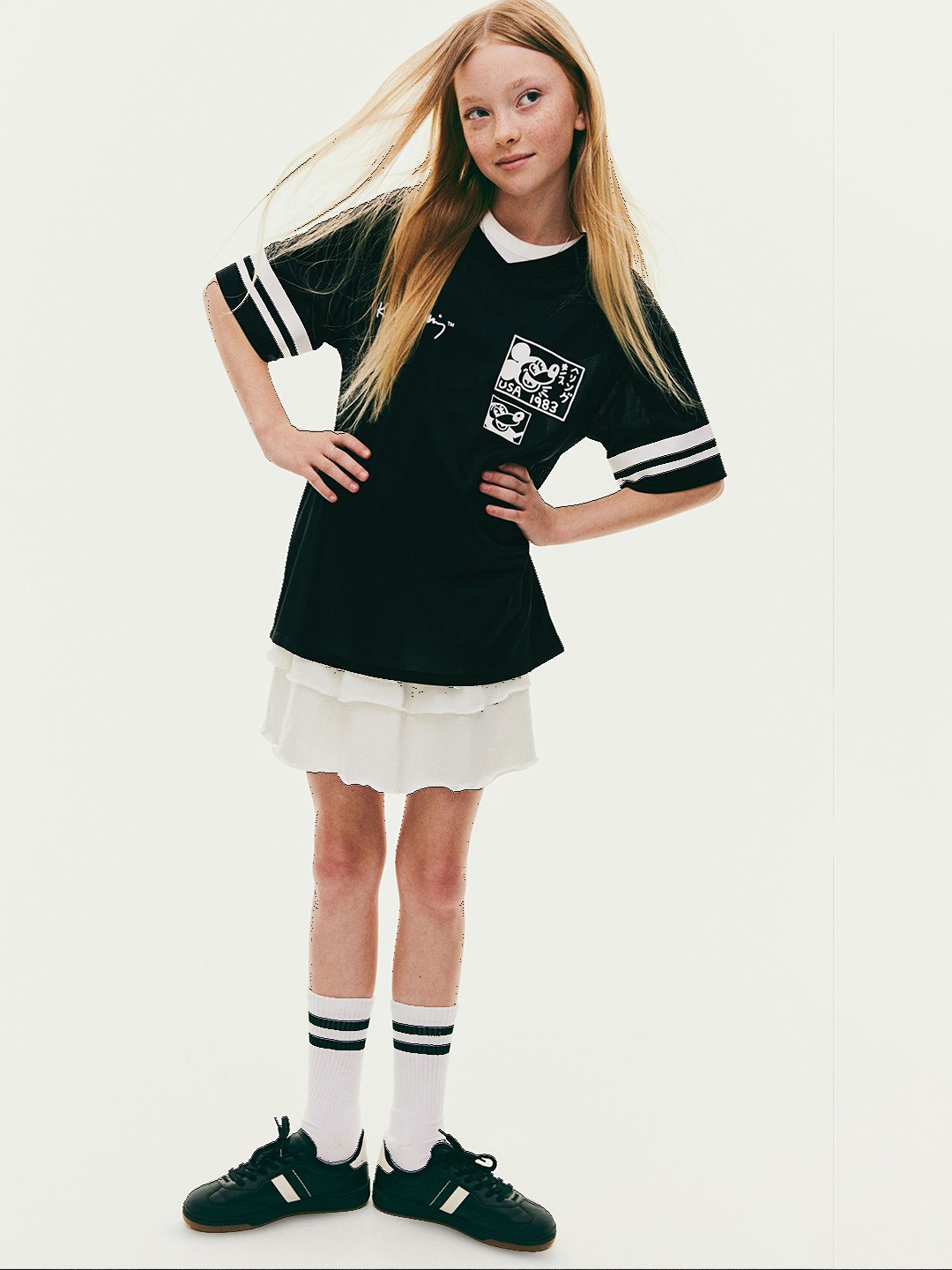 

H&M Girls Oversized Print-Motif T-Shirts, Black