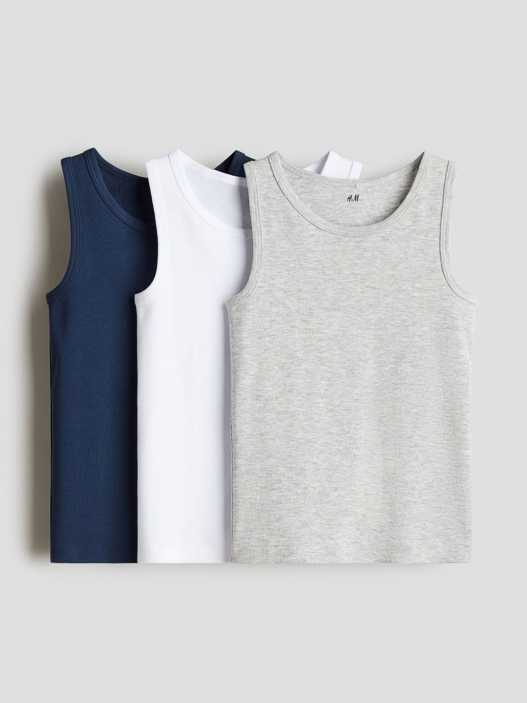 

H&M Infants Boys Pack Of 3 Cotton Vest Tops, Blue