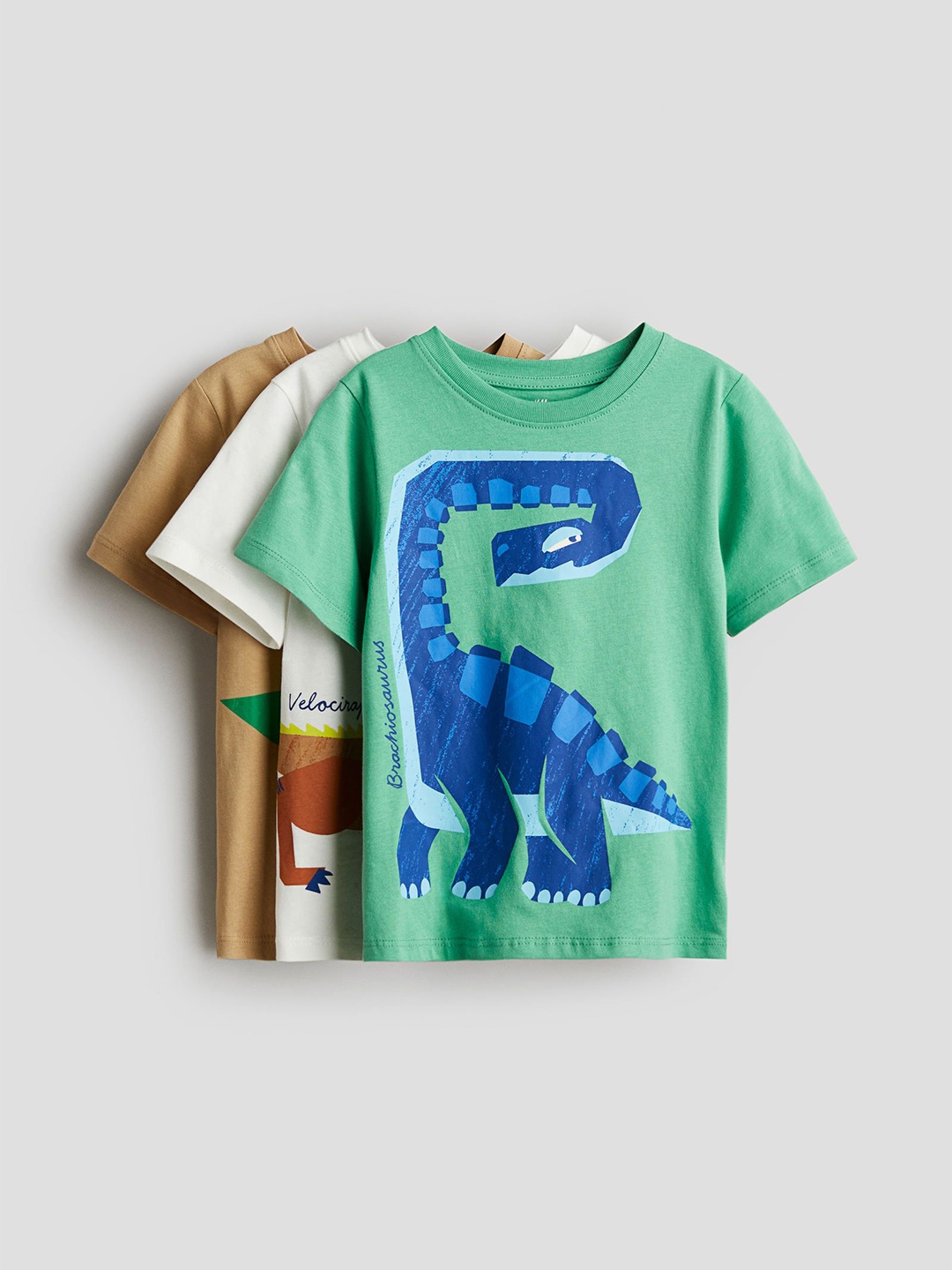 

H&M Infant Boys Pack Of 3 Printed T-Shirts, Green