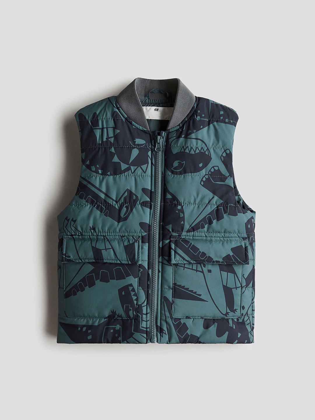 

H&M Infant Boys Printed Puffer Gilet, Green