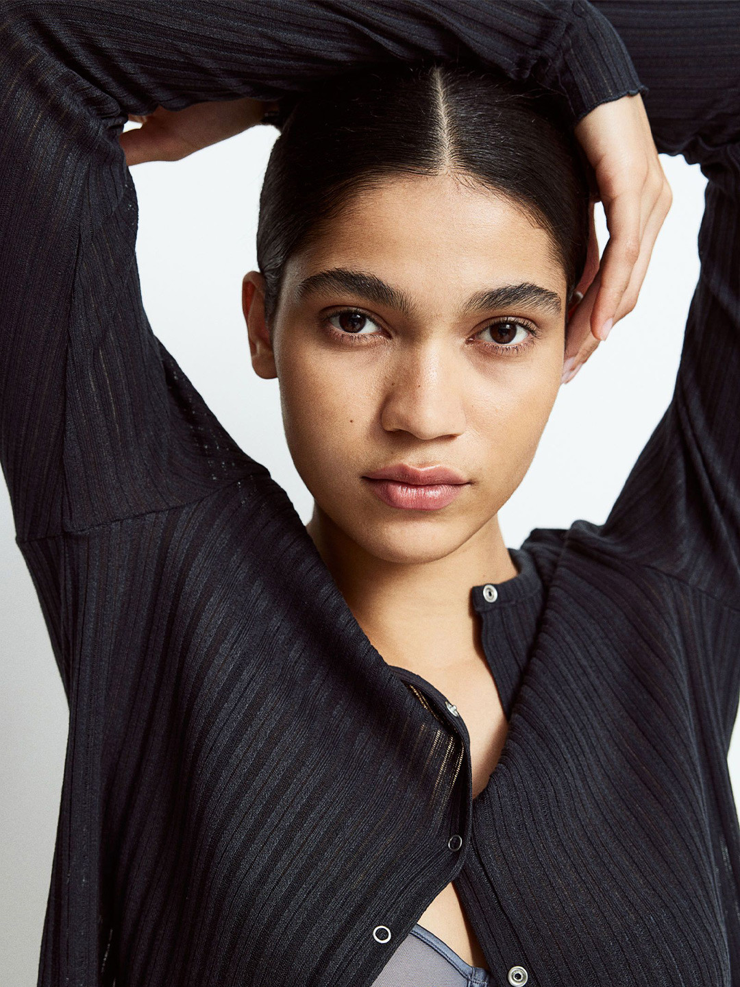 

H&M Women Rib-Knit Cardigan Sweaters, Black