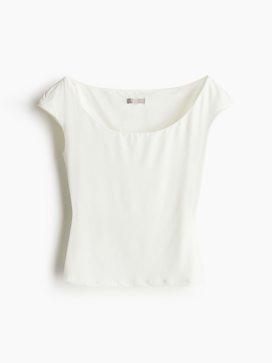 

H&M Ballerina-Neckline Top, White