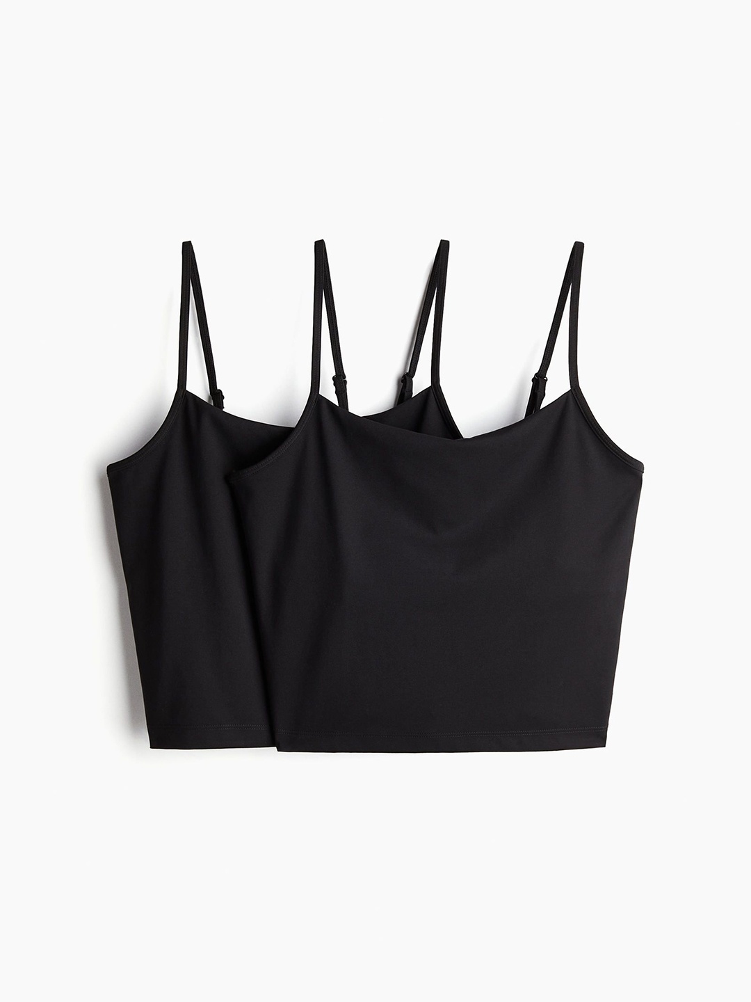 

H&M Pack Of 2 Integral-Bra Sports Tops, Black