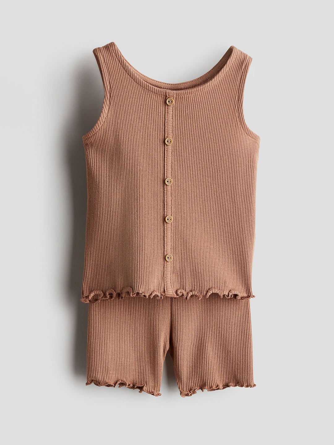 

H&M Girls Cotton Jersey Set, Brown