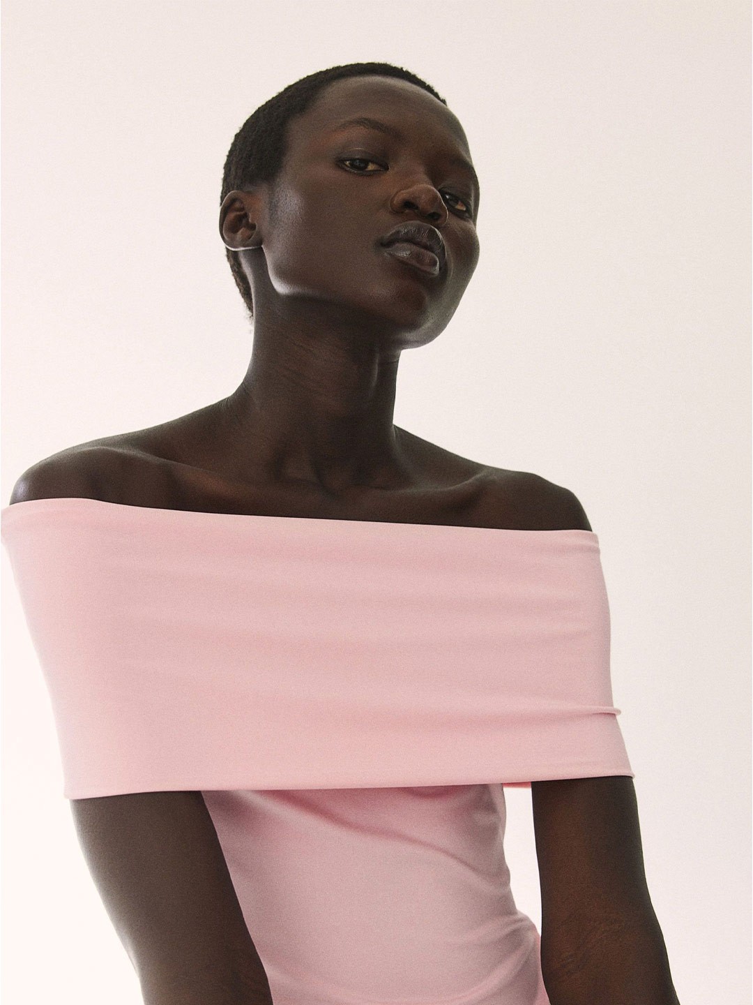 

H&M Off-The-Shoulder Jersey Top, Pink