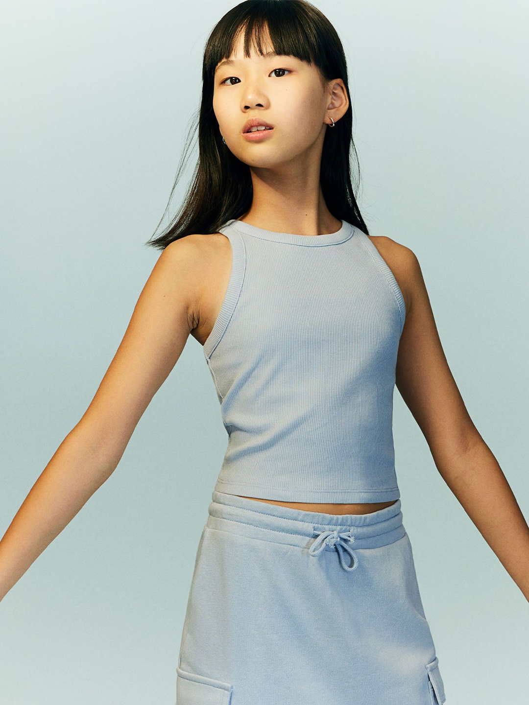 

H&M 2-Piece Top & Skirt Set, Blue