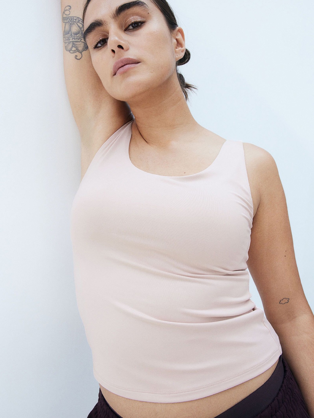 

H&M Microfibre Vest Top, Pink