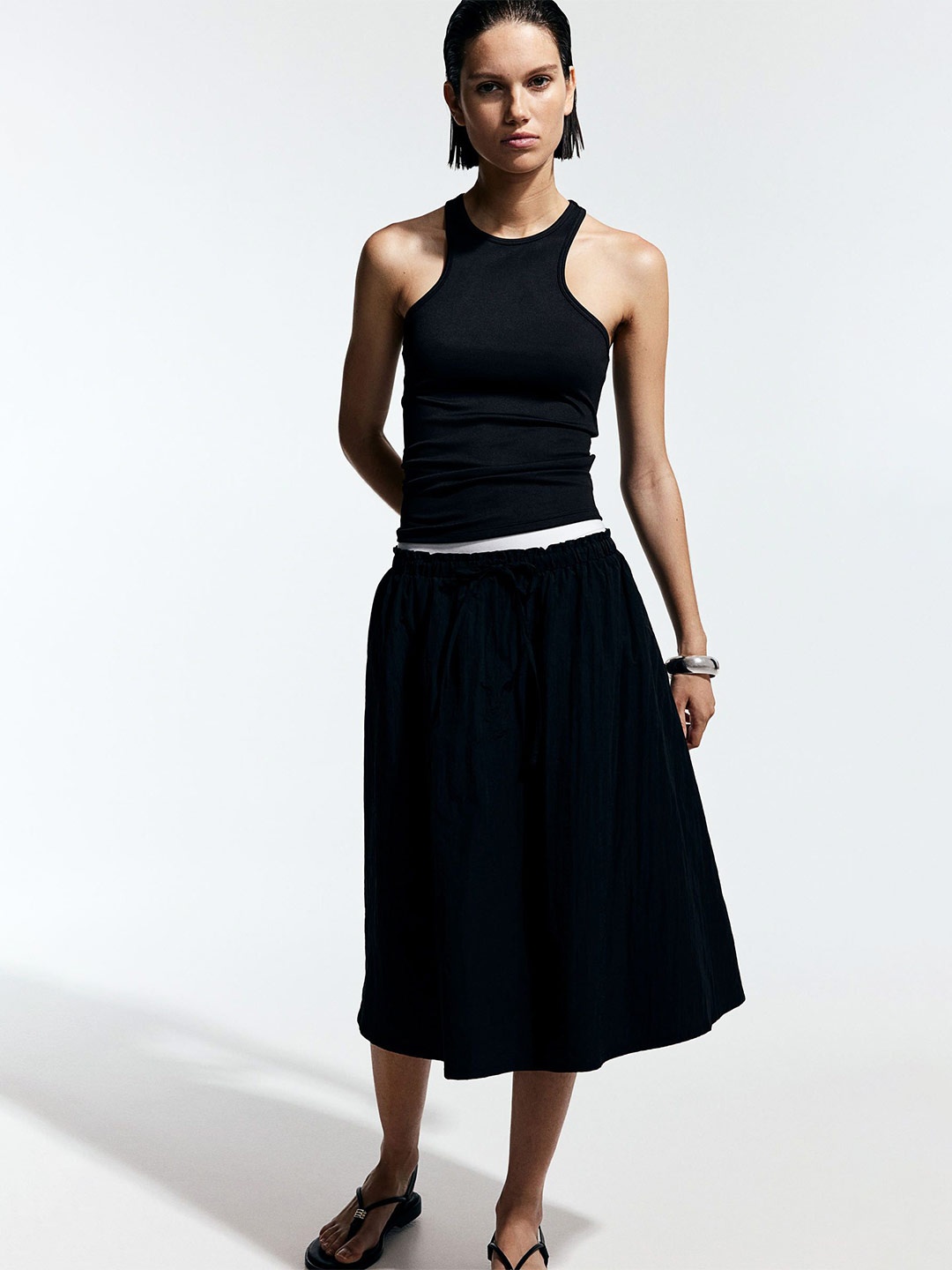 H&M Ribbed Vest Top, Black
