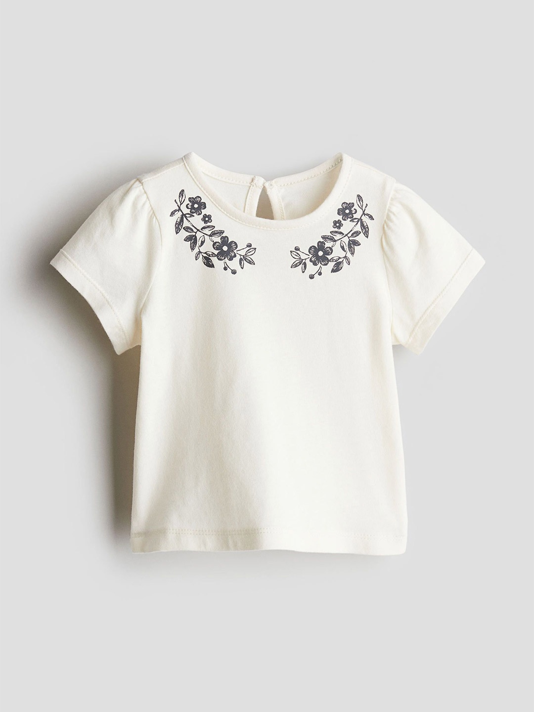 

H&M Infant Girls Printed Jersey Top, White