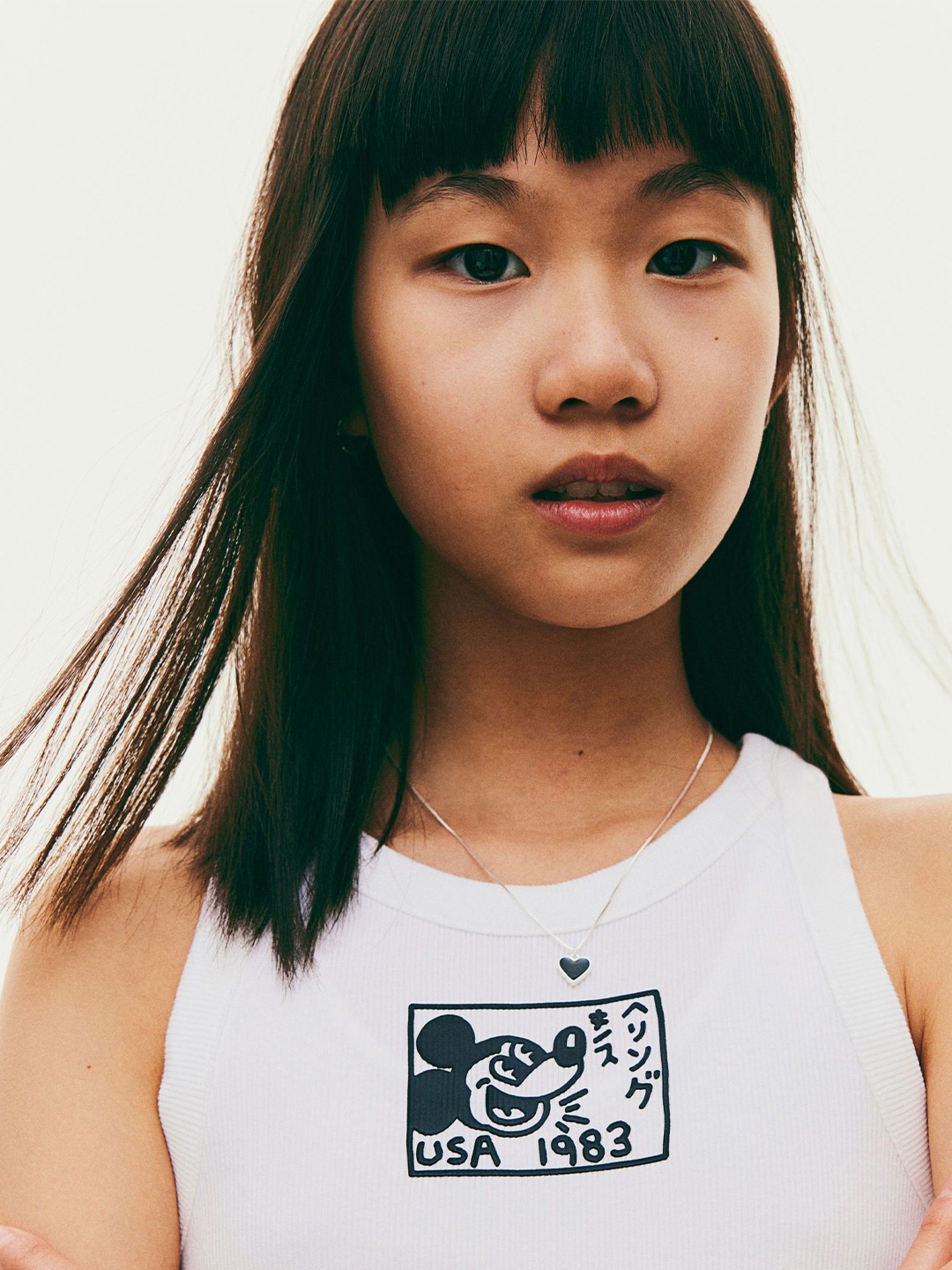 

H&M Girls Printed Motif Vest Top, White