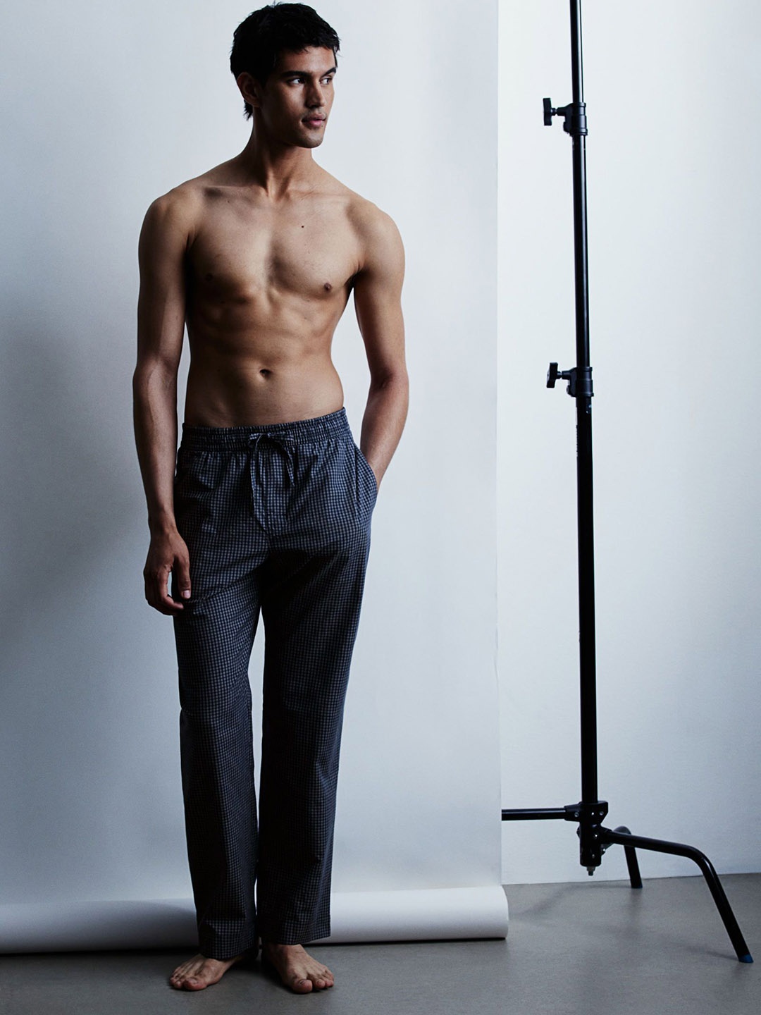 

H&M Relaxed Fit Poplin Trousers, Blue