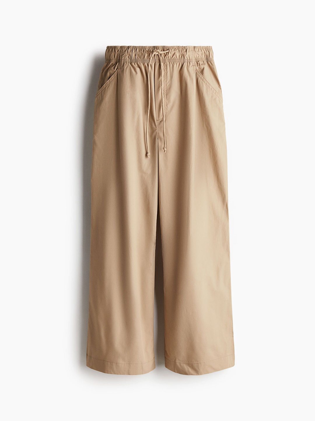

H&M Pure Cotton Drawstring Chinos, Beige