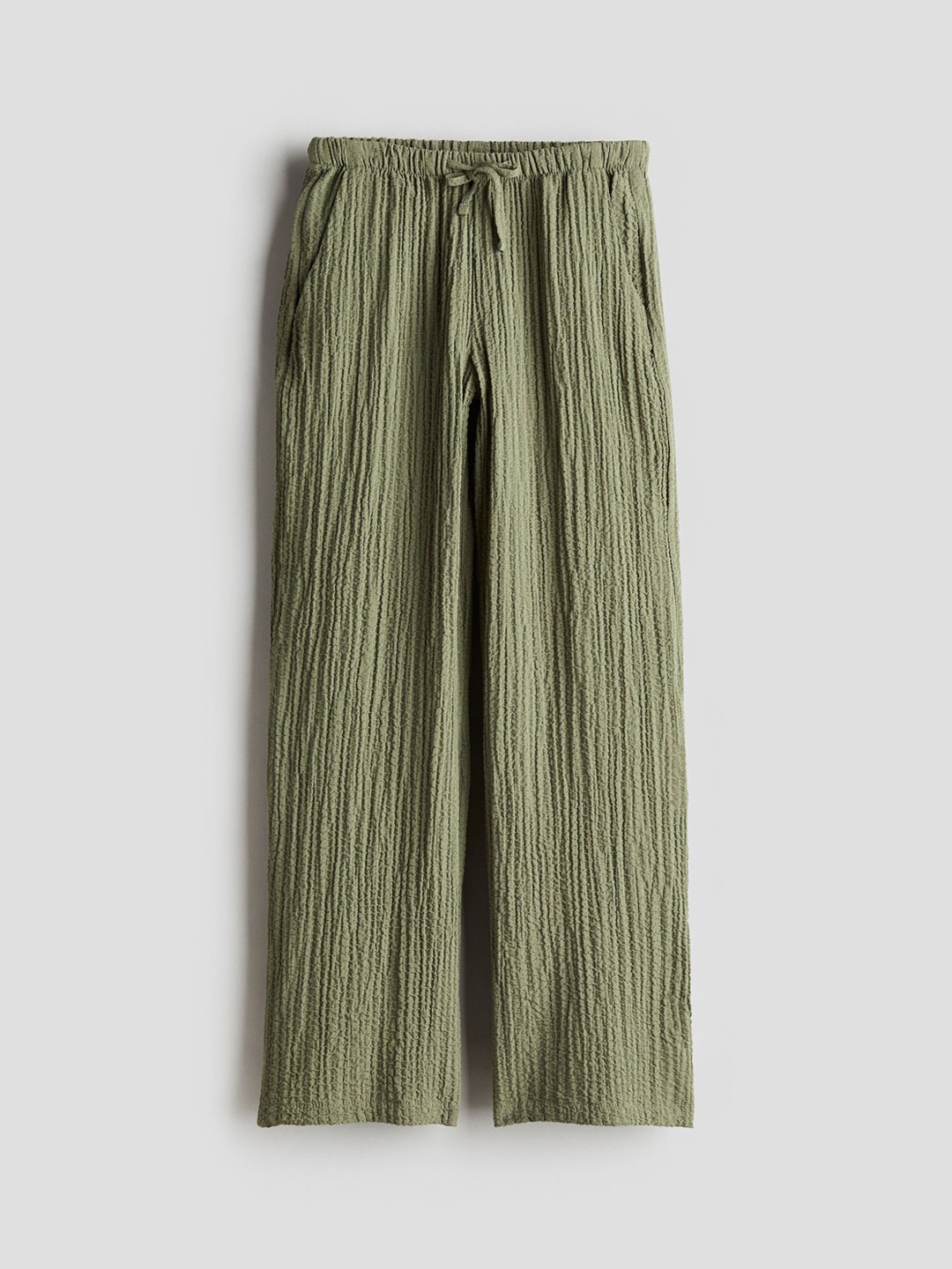 

H&M Girls High-Rise Pull-On Trousers, Green