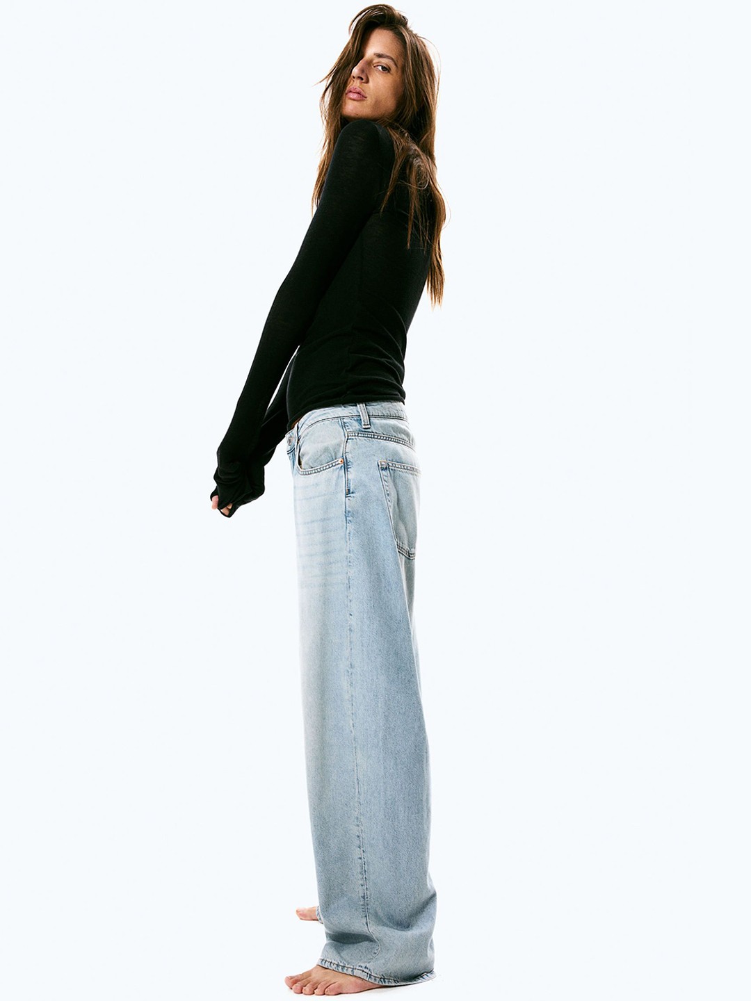 

H&M Baggy High Jeans, Blue