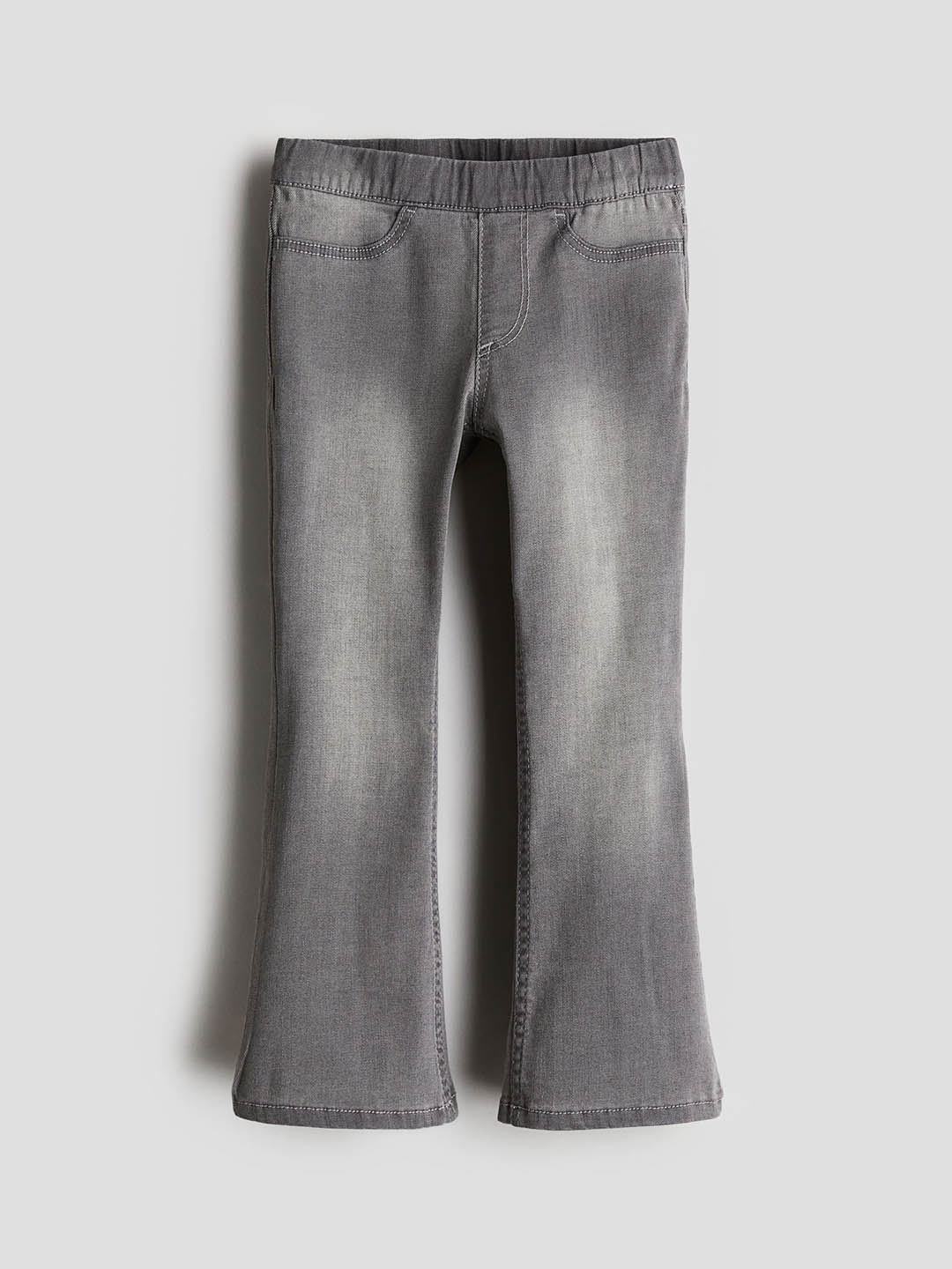 

H&M Girls Superstretch Mid-Rise Flared Leg Jeans, Grey